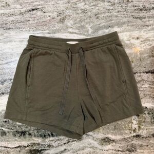 Olive Green Women's Casual Sweater Shorts